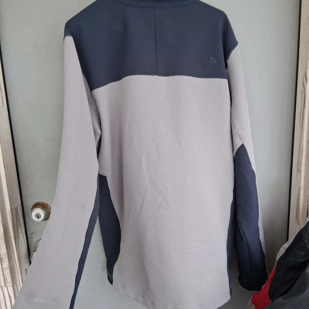 The North Face Jacket Mens 2 Tone Gray Navy Blue WindWall‎ Full Zip L GUC